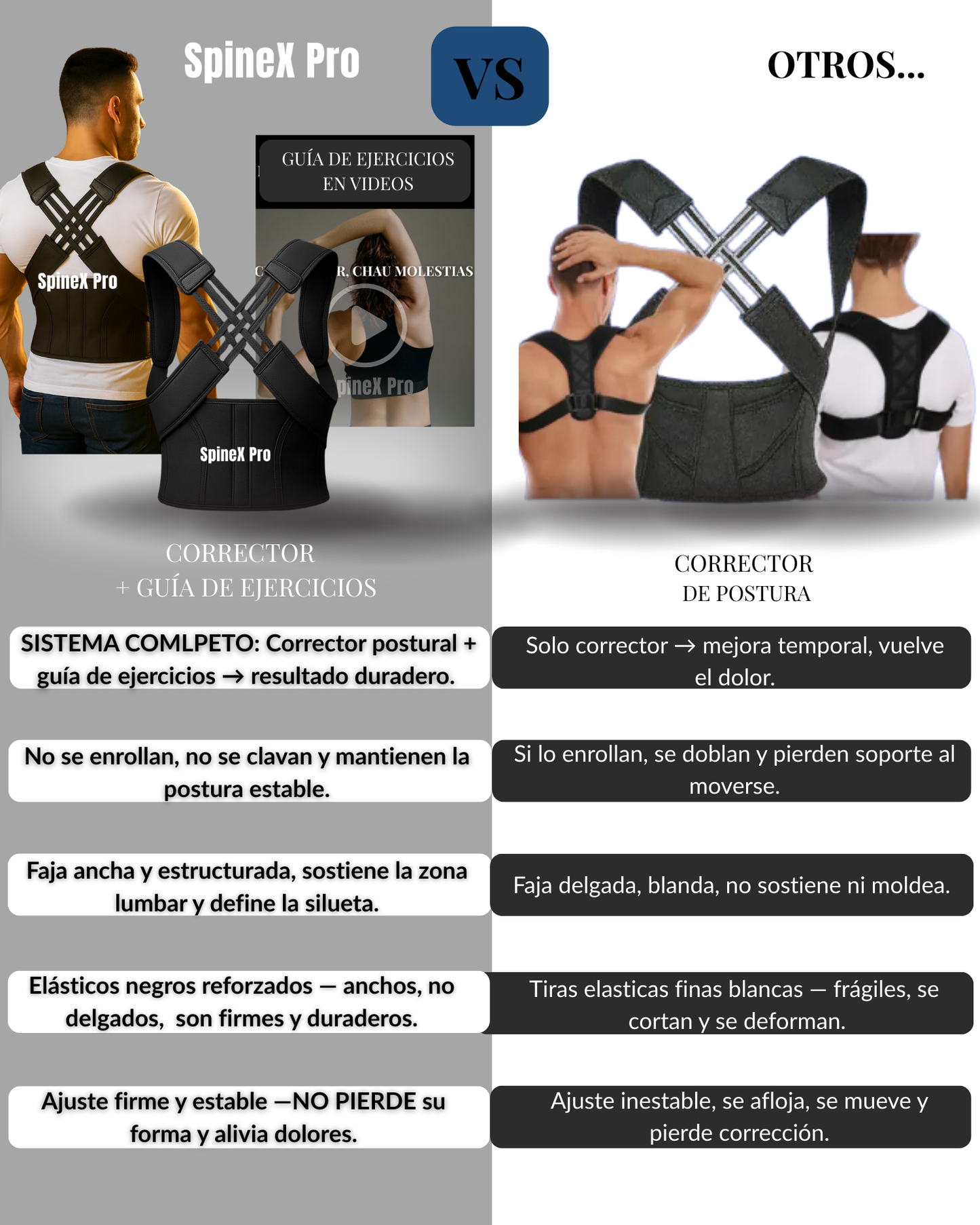 SpineX Pro – Corrector de Postura + Rutina de Ejercicios