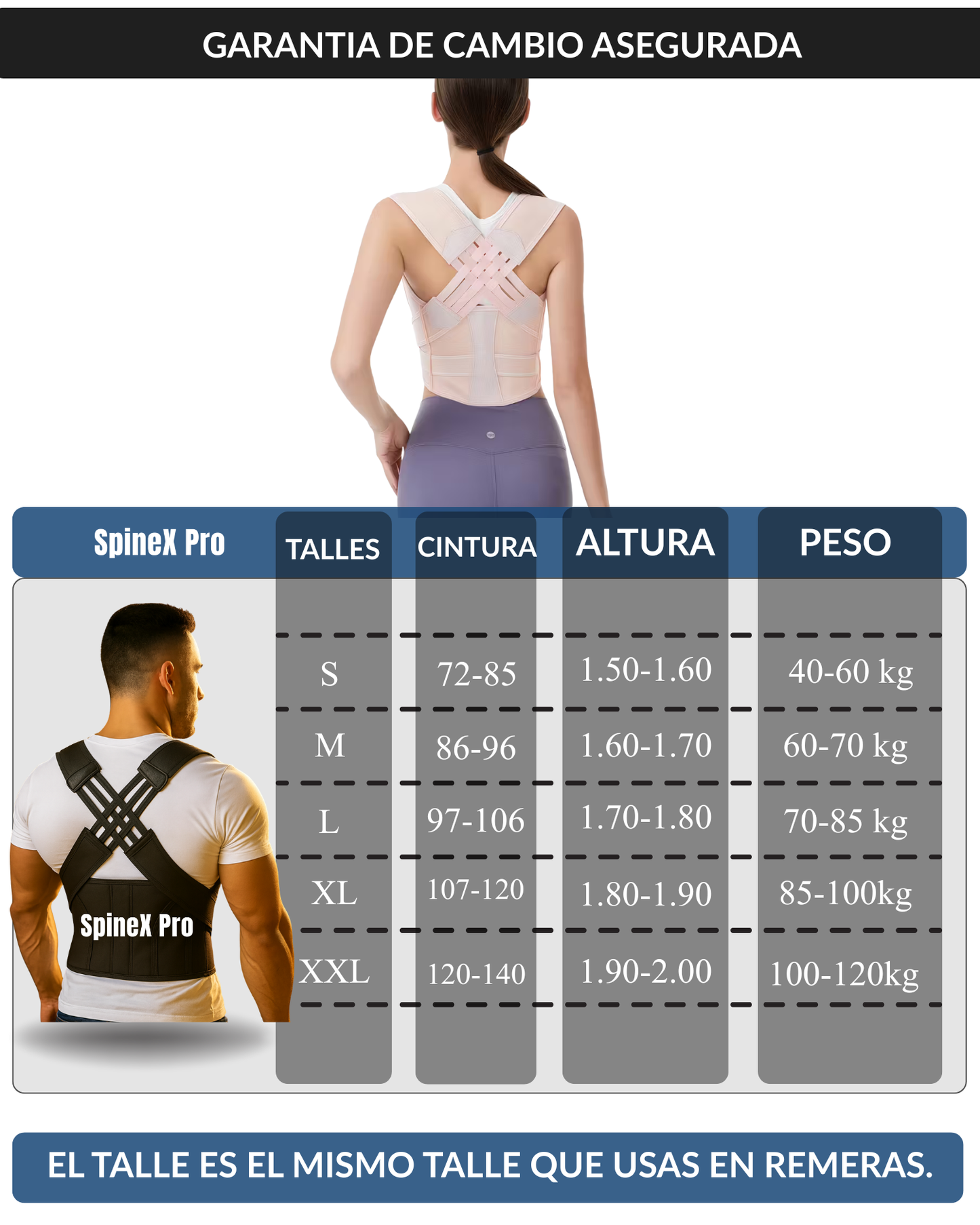 SpineX Pro – Corrector de Postura + Rutina de Ejercicios